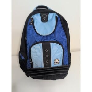Crocs Blue Black Bookbag Backpack Mesh 4 Zip Compartment